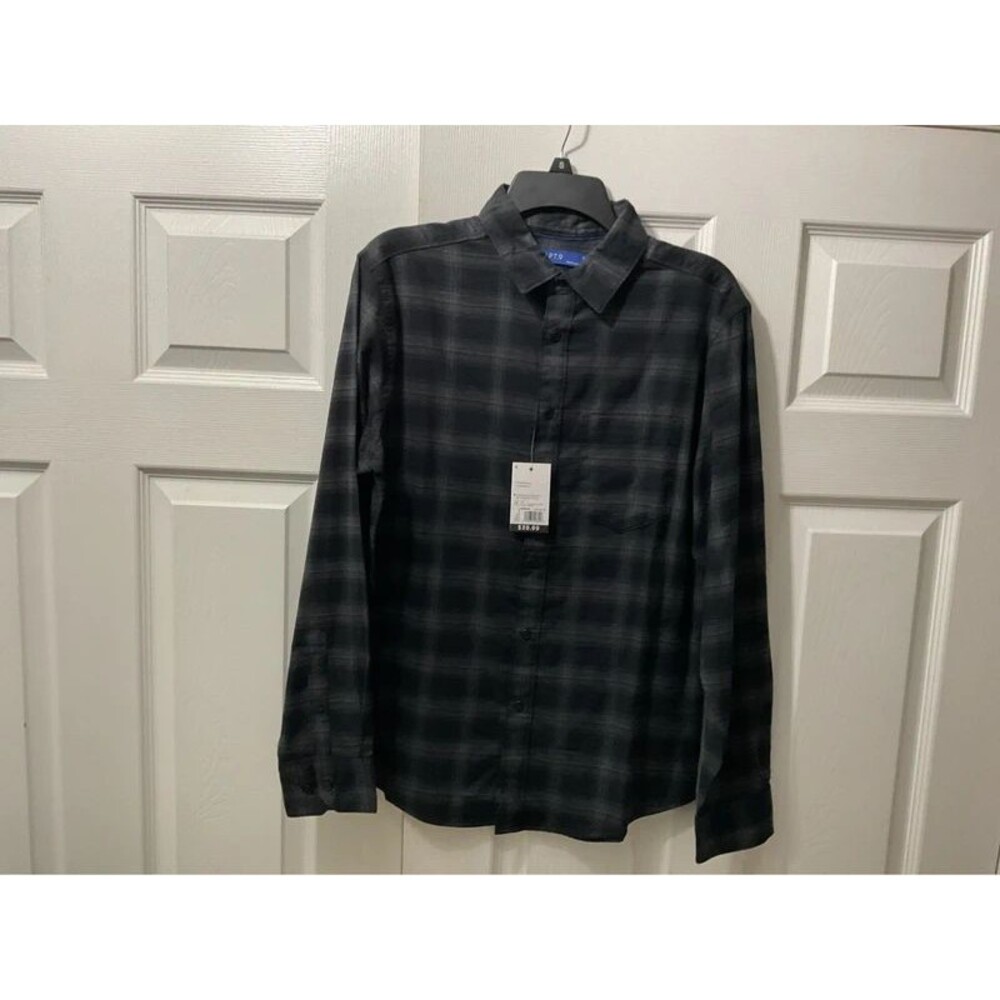 Apt. 9 Flannel S Black Grey | Charcoal Plaid Shacket | NWT